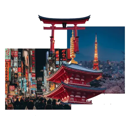 An image of various Tokyo landmarks